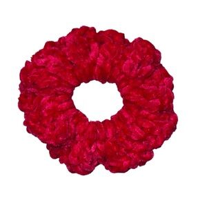 3/$12 Vibrant Hot Pink Velvet Like Hair Scrunchie by